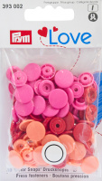 Кнопки Prym Love "Color Snaps" 393002 круглые красные, оранжевые, розовые